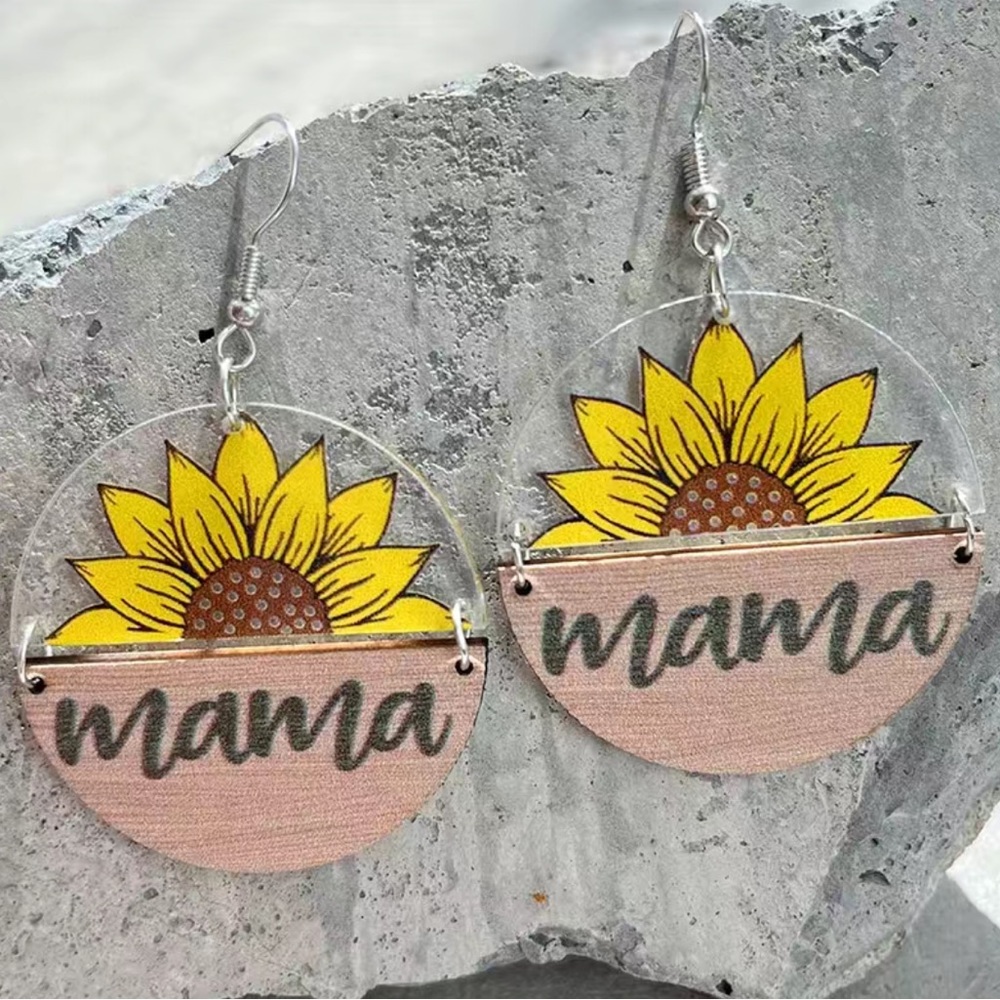 GORGEOUS SUNFLOWER MAMA EARRINGS